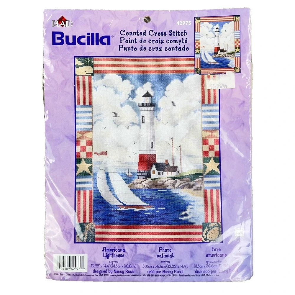 Bucilla‎ Plaid Americana Lighthouse #42975 Counted Cross Stitch 2001